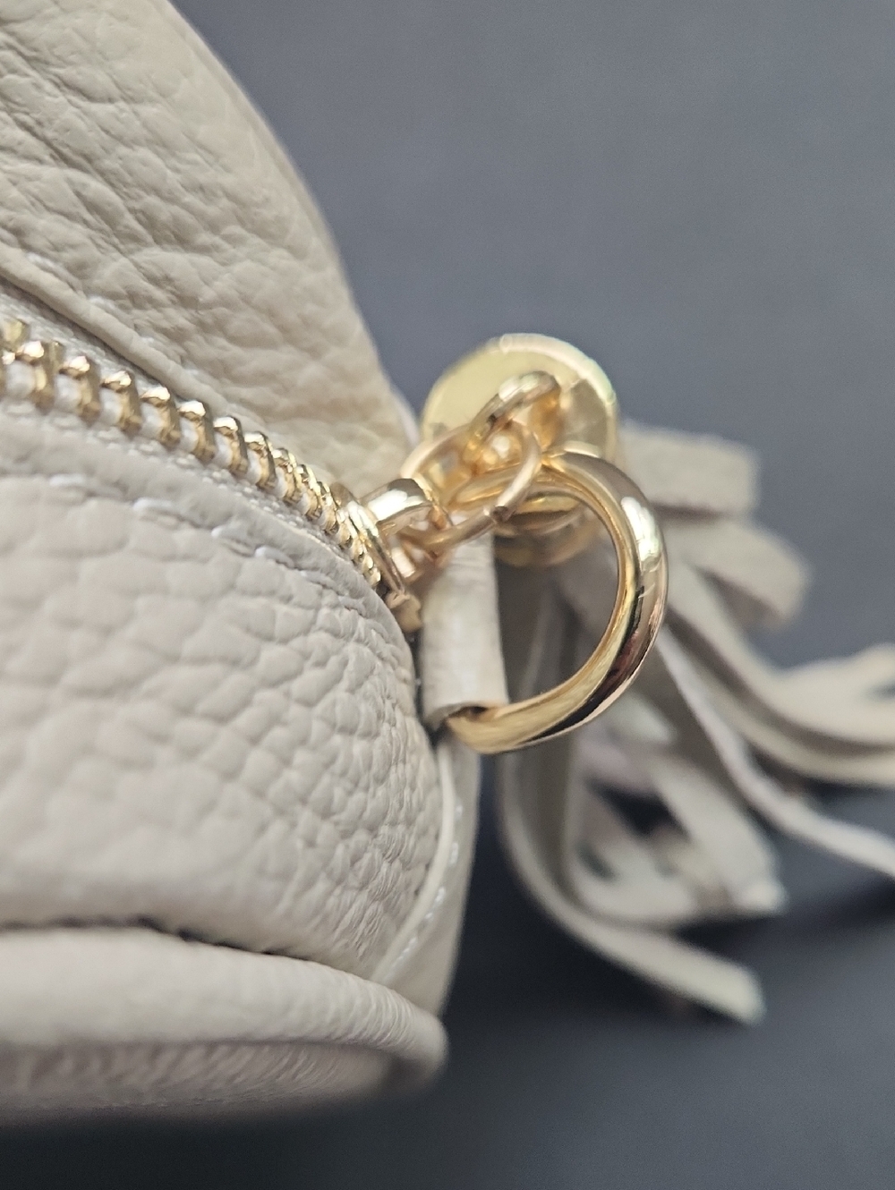 TakEasy Clay Italian Leather Crossbody Bag with Tassel - Picture 3 of 5